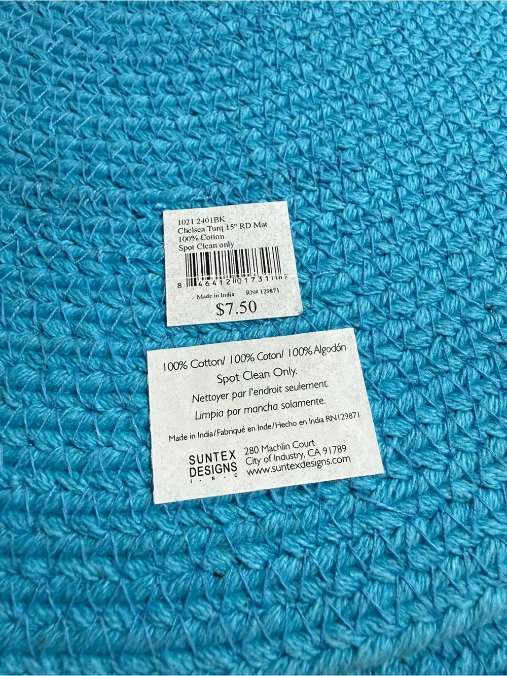 6 Cotton Woven Blue Circle Placemats Coastal Cottagecore